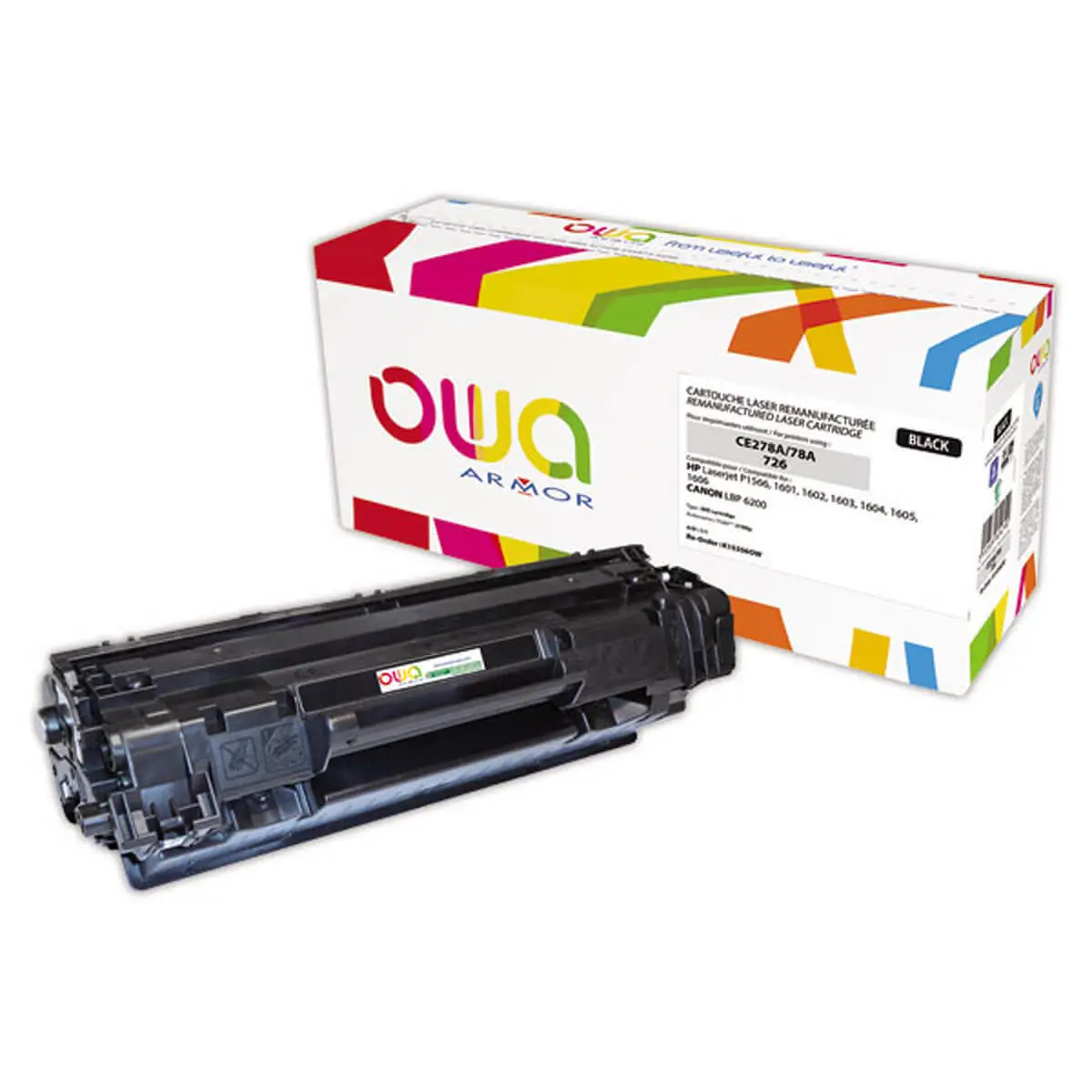 Toner &eacute;q. HP CE278A, Canon 726 Std - Noir - OWA photo du produit