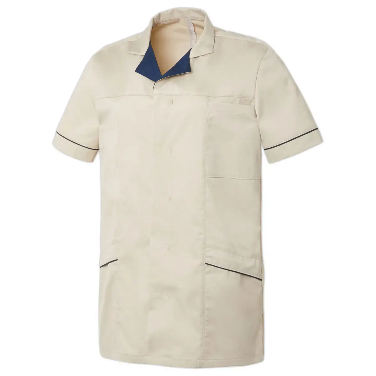 Tunique manches courtes homme &agrave; col tailleur alexis &ndash; beige navy &ndash; t.0 photo du produit