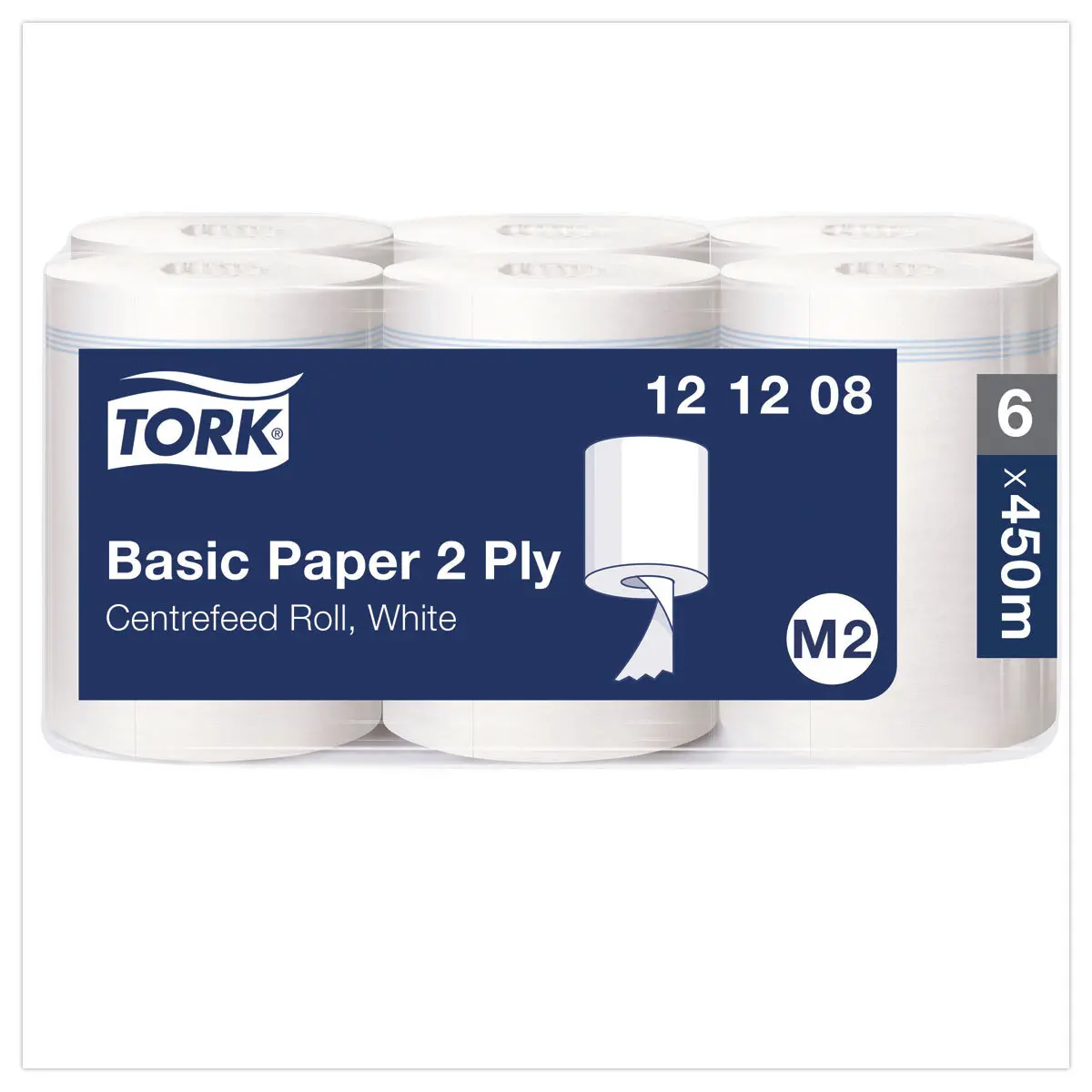 6 Rouleaux d'essuyage pour distributeur à dévidage central - TORK photo du produit