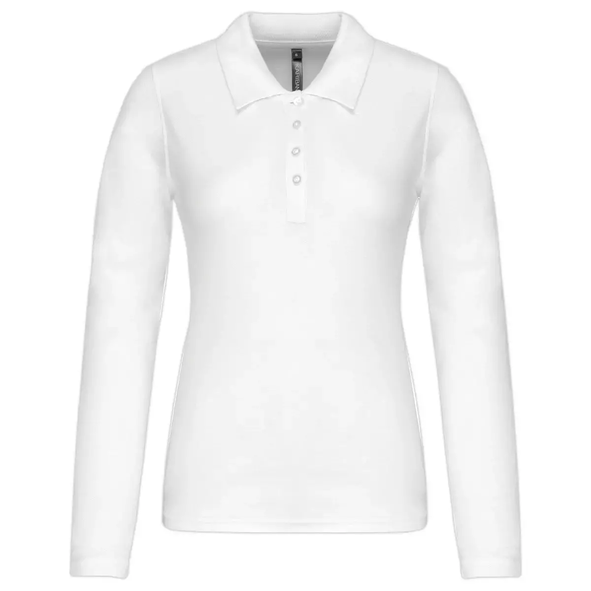 Polo femme - Manches longues - Taille S - Blanc photo du produit