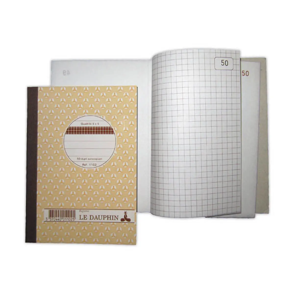 Manifold autocopiant imprim&eacute; et quadrill&eacute; - 10,5x14,8 cm - Le Dauphin photo du produit