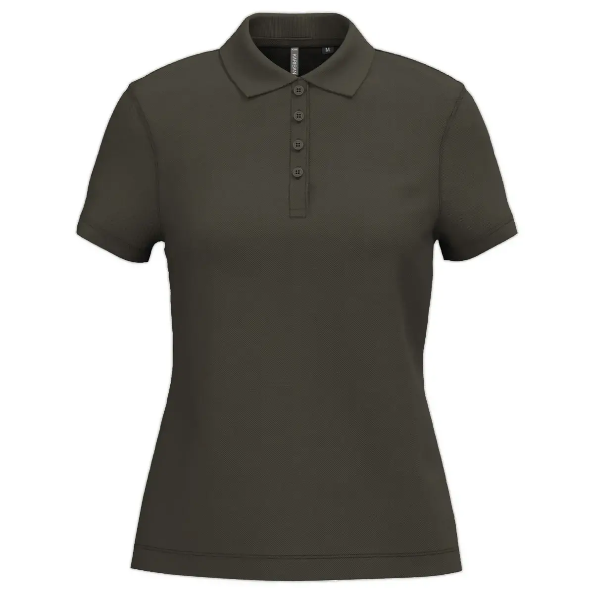 Polo piqué manches courtes femme dark khaki taille m photo du produit