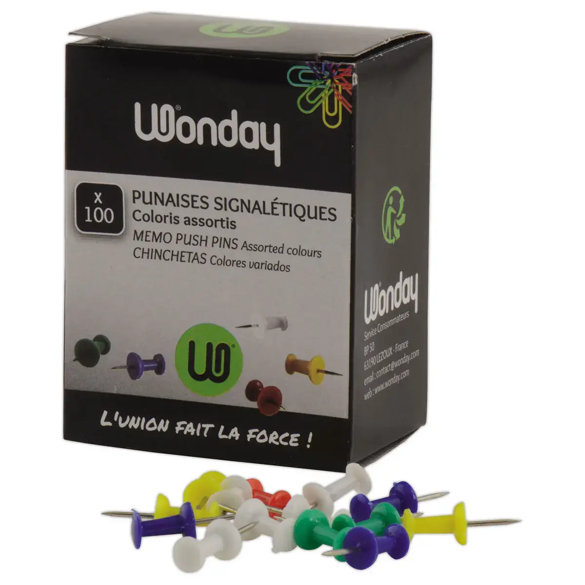 100 Punaises push-pins photo du produit