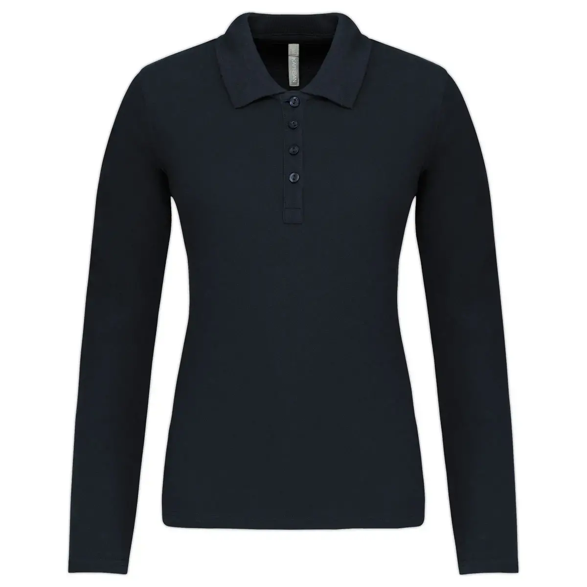 Polo piqué manches longues femme navy taille m photo du produit