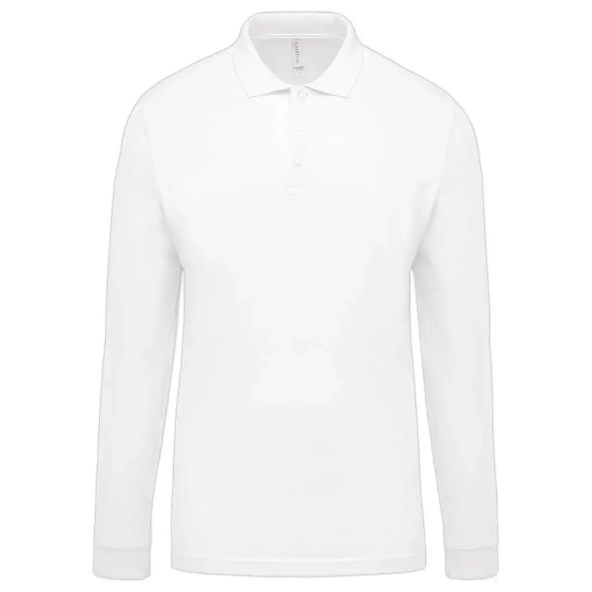 Polo homme - Manches longues - Taille M - Blanc photo du produit