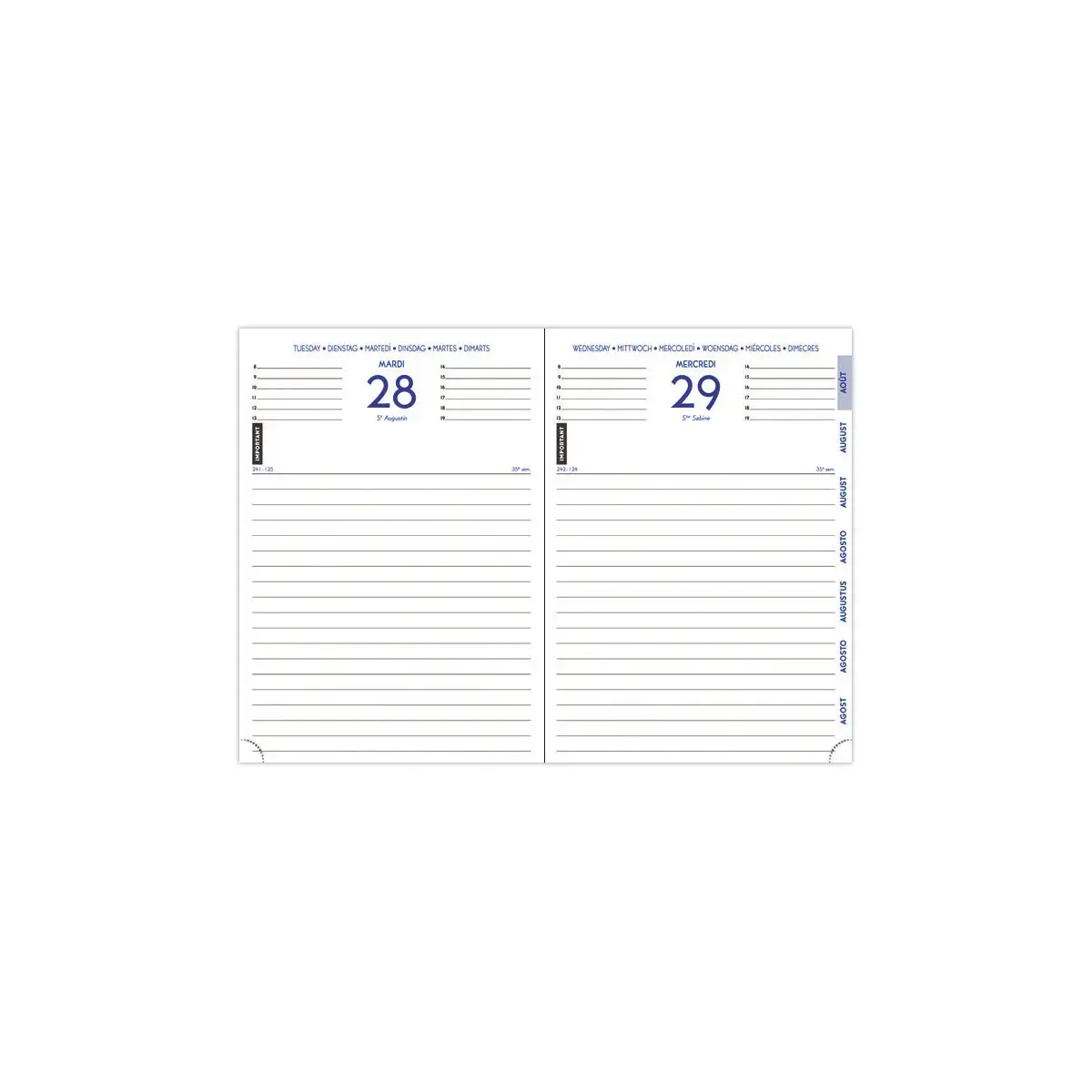 Agenda journalier Winner - 12 x 17 cm - Août à juillet - bleu foncé - EXACOMPTA photo du produit