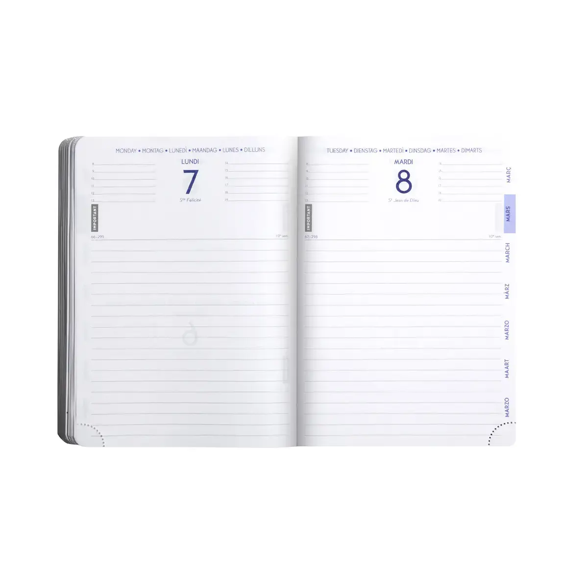 Agenda journalier Winner - 12 x 17 cm - Août à juillet - bleu foncé - EXACOMPTA photo du produit