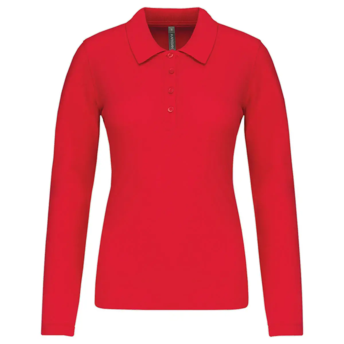 Polo piqué manches longues femme rouge taille XXL photo du produit