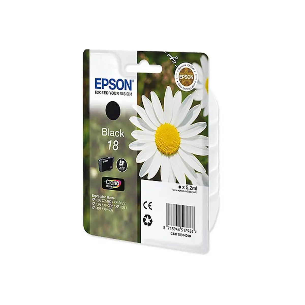 Cartouche jet d'encre EPSON noire Pâquerette Black 18 T180 photo du produit