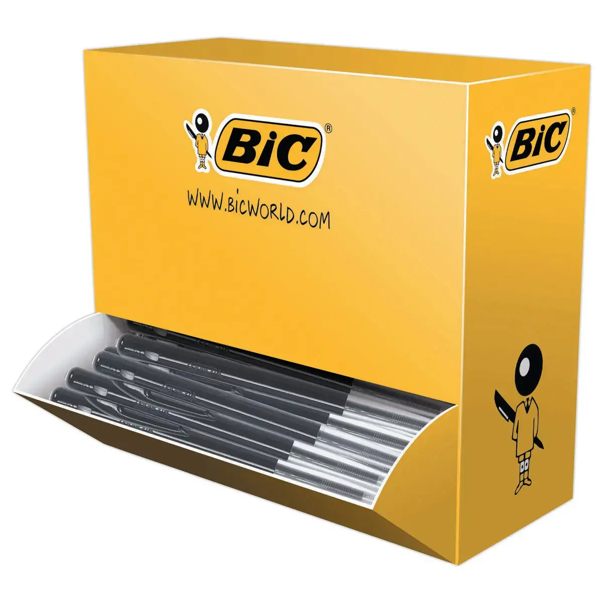 100 Stylos bille r&eacute;tractables M10 - Pack de 90 + 10 gratuits - &Eacute;criture moyenne - Noir - BIC photo du produit