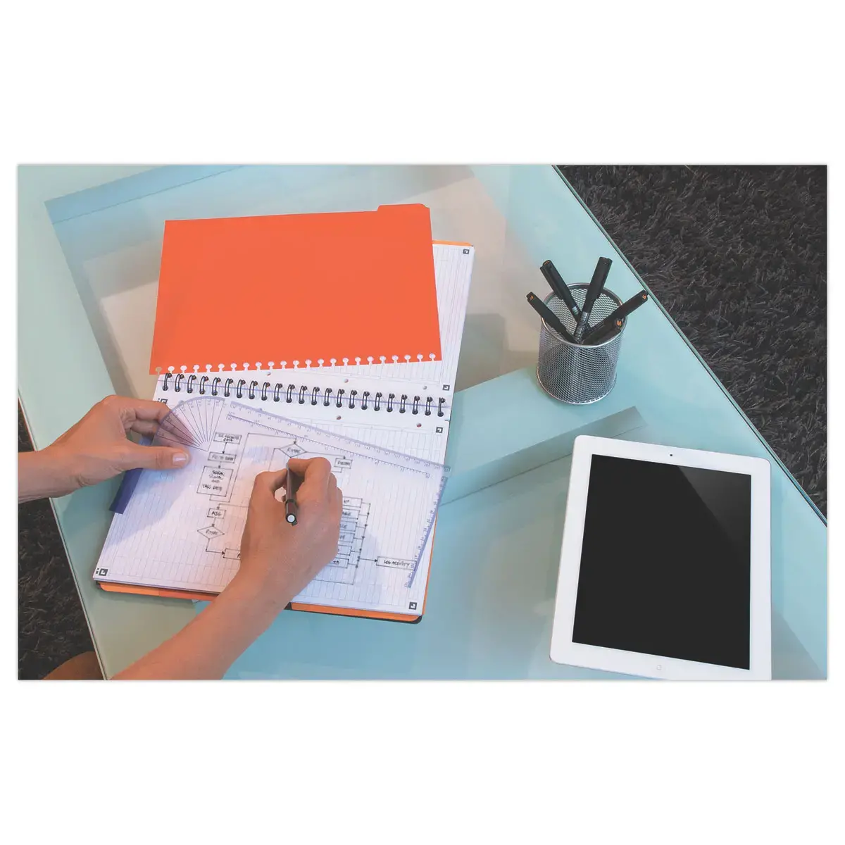 Cahier A4 Managerbook Ligné 6 mm 5x5 80g - Oxford photo du produit