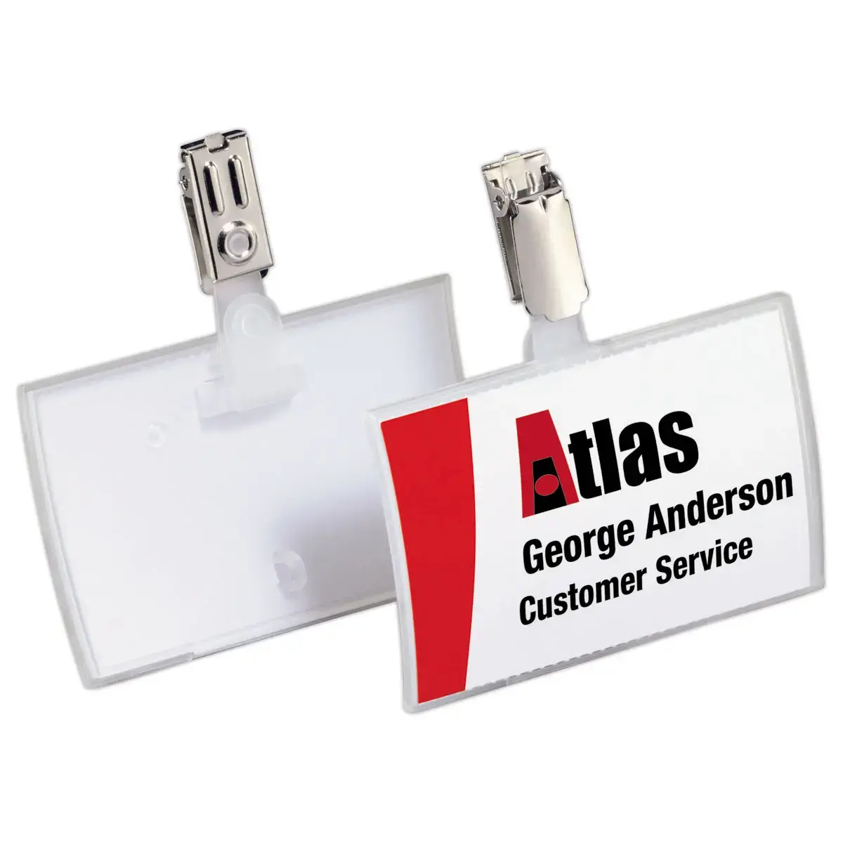 25 Badges Click Fold Durable - 9 x 5,4 cm - Fixation clip photo du produit