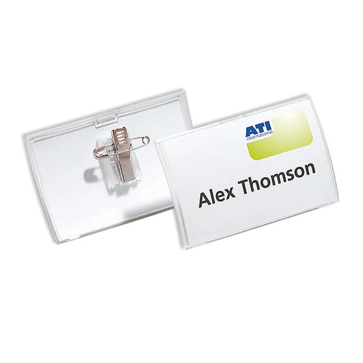 25 Badges Click Fold DURABLE - 9 x 5,4 cm - Fixation &eacute;pingle + pince photo du produit