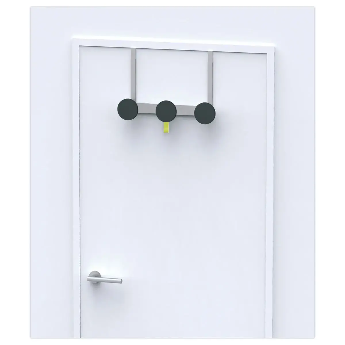 Patère de porte Triple - métal et noir - ALBA photo du produit