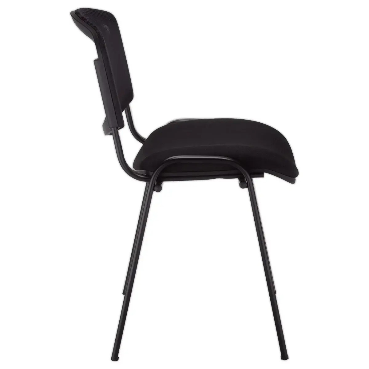 Chaise d'accueil visiteur &agrave; dossier r&eacute;sille Iso - Noir photo du produit