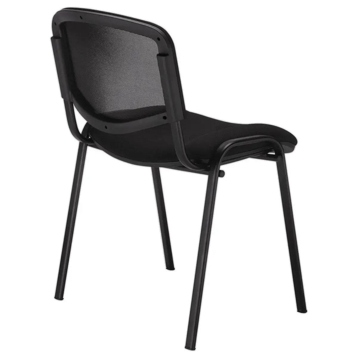 Chaise d'accueil visiteur &agrave; dossier r&eacute;sille Iso - Noir photo du produit