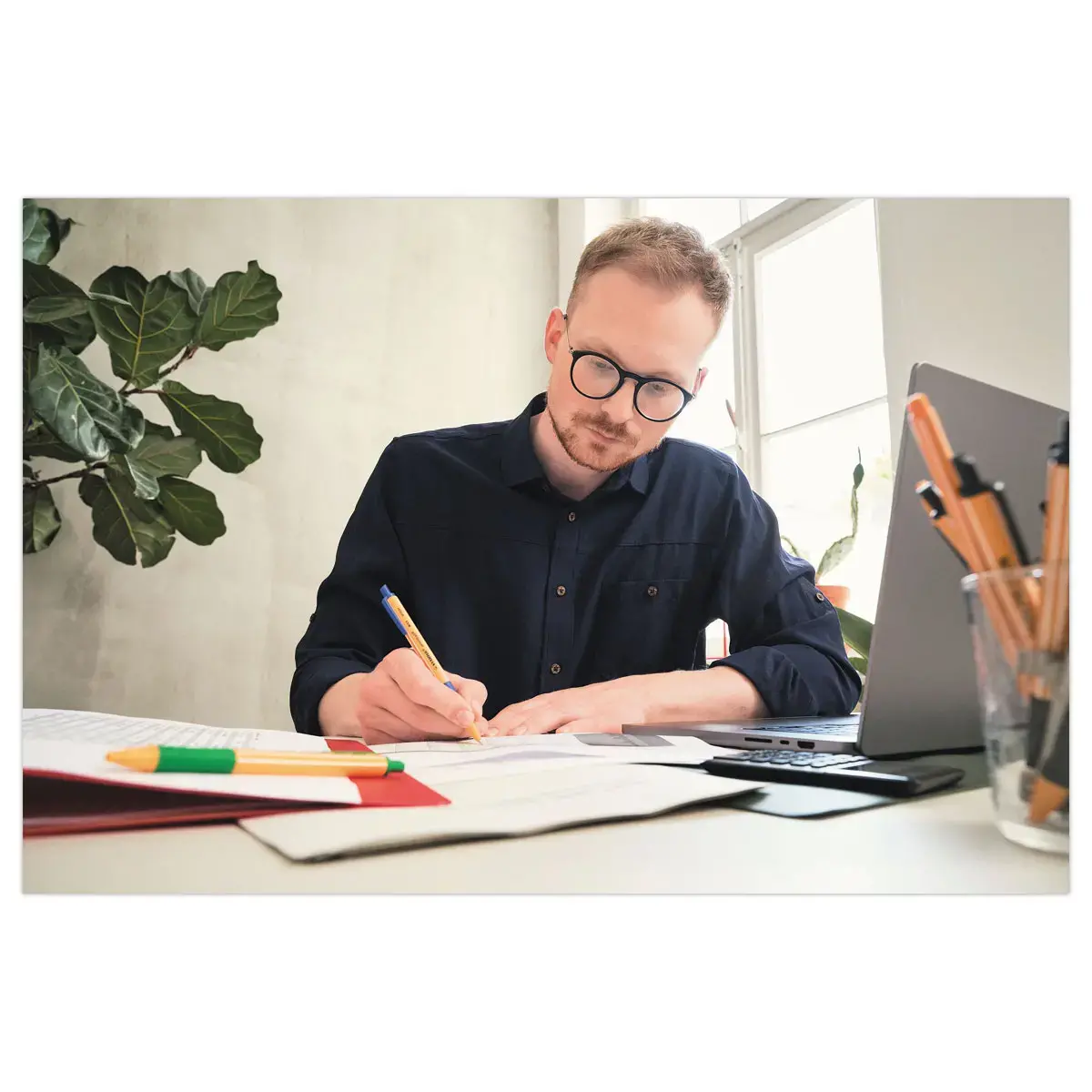 Stylo-bille pointball - Rechargeable - Bleu - STABILO photo du produit