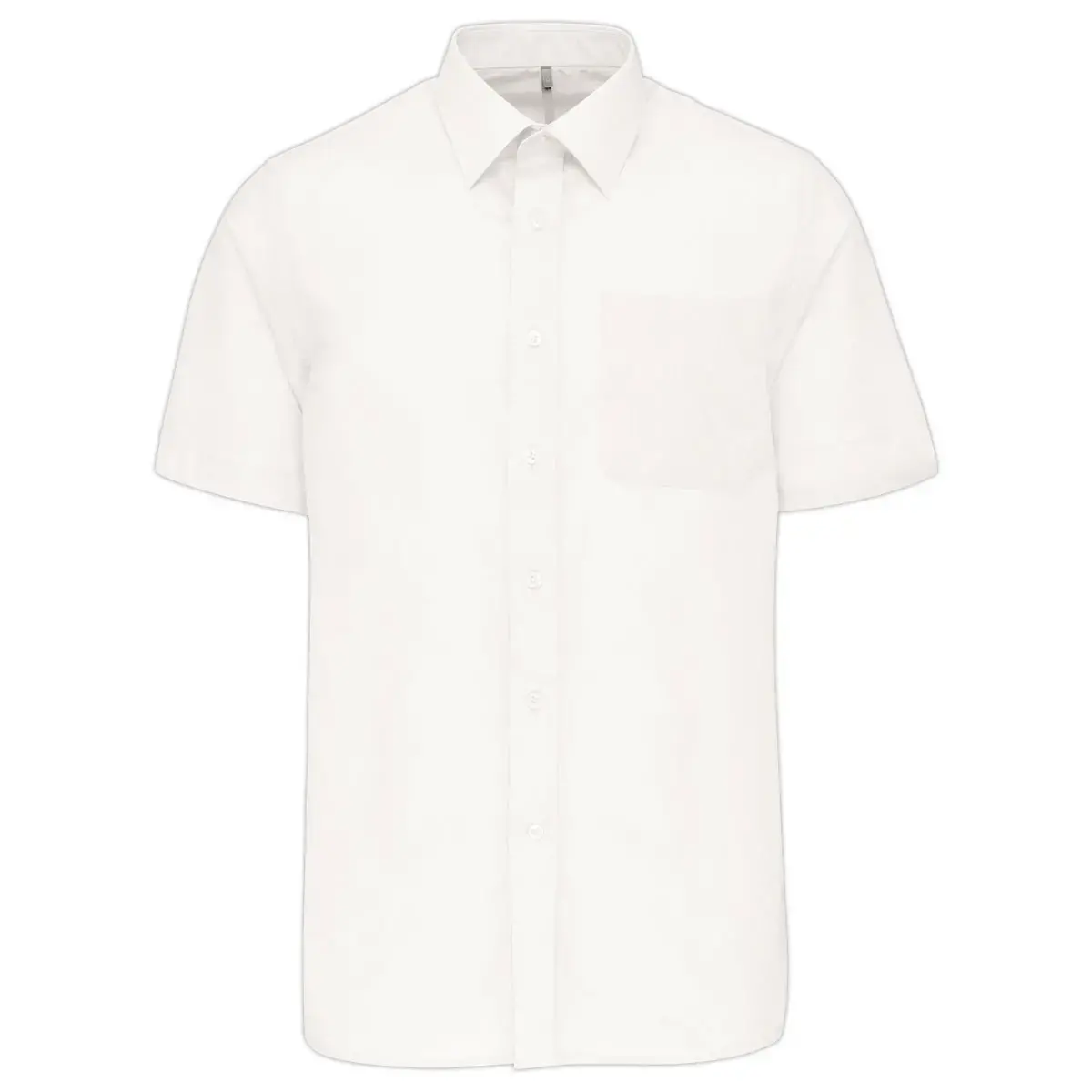 Chemise popeline polycoton homme - Manches courtes - Taille XL - Blanc photo du produit