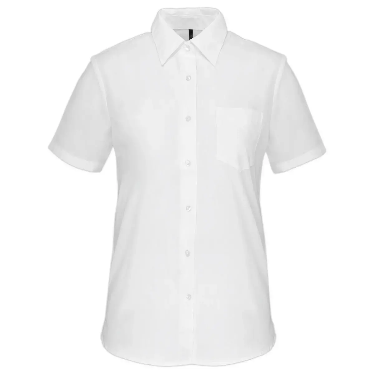 Chemise popeline polycoton femme - Manches courtes - Taille M - Blanc photo du produit