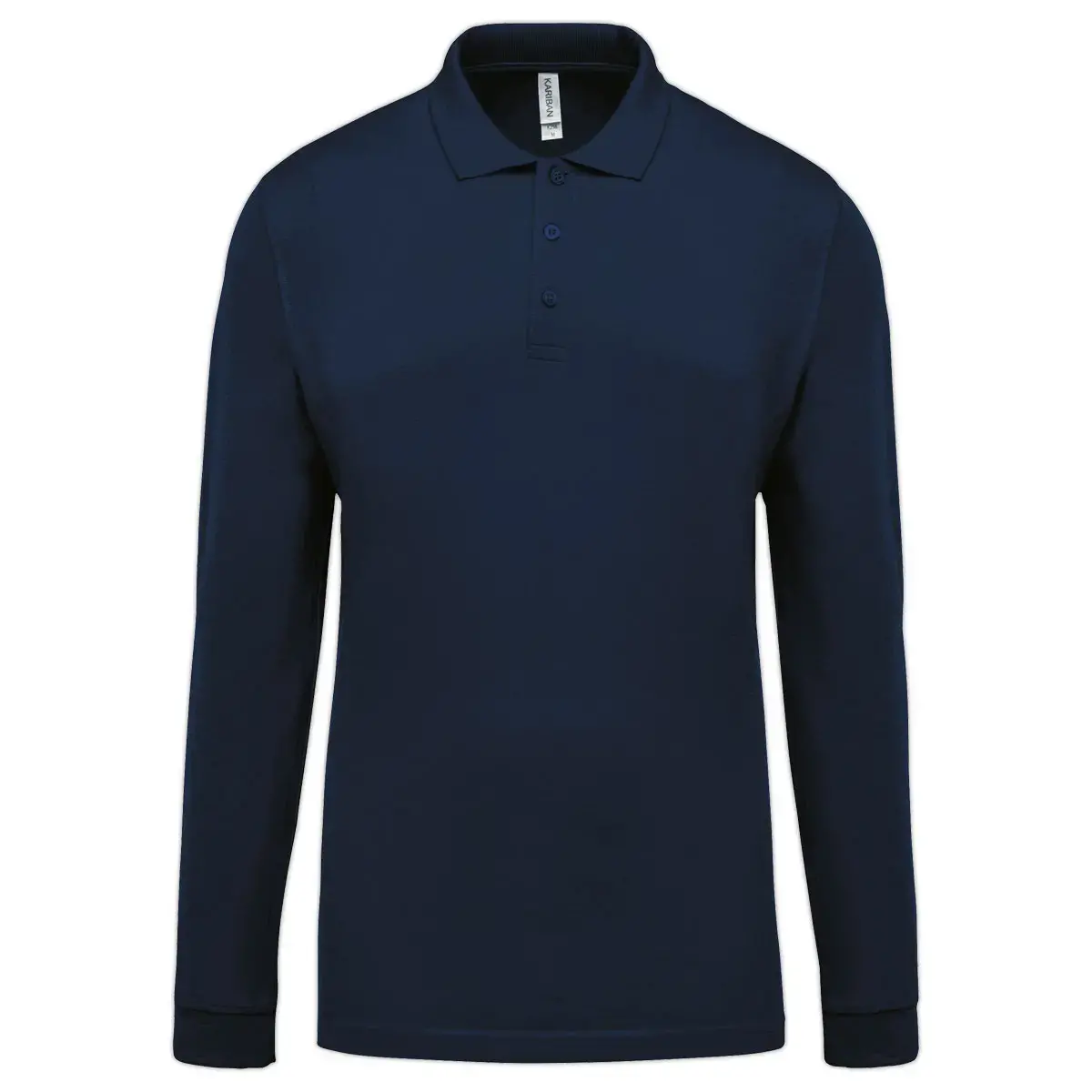 Polo piqué manches longues homme navy taille S photo du produit