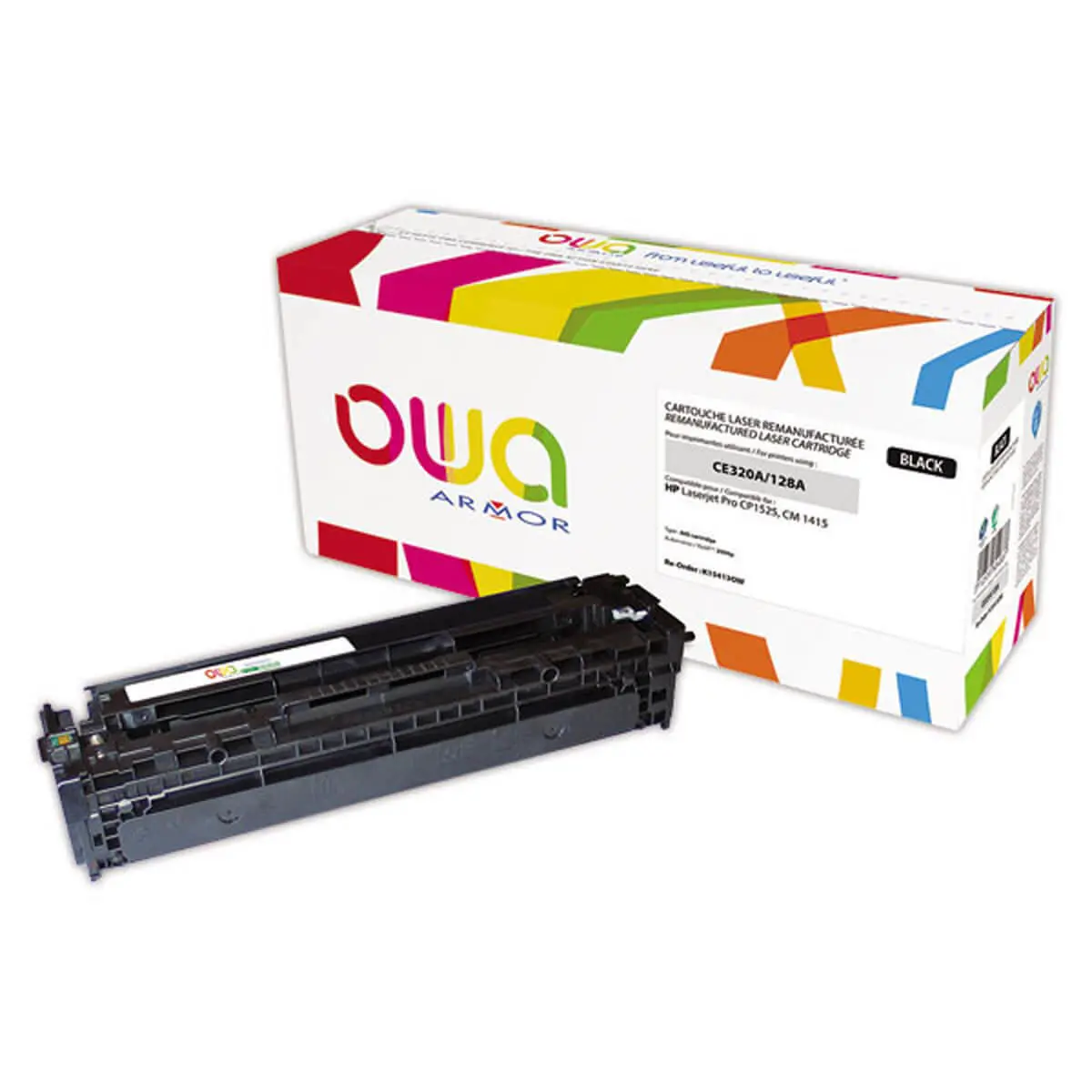 Toner éq. HP CE320A - Noir - OWA photo du produit