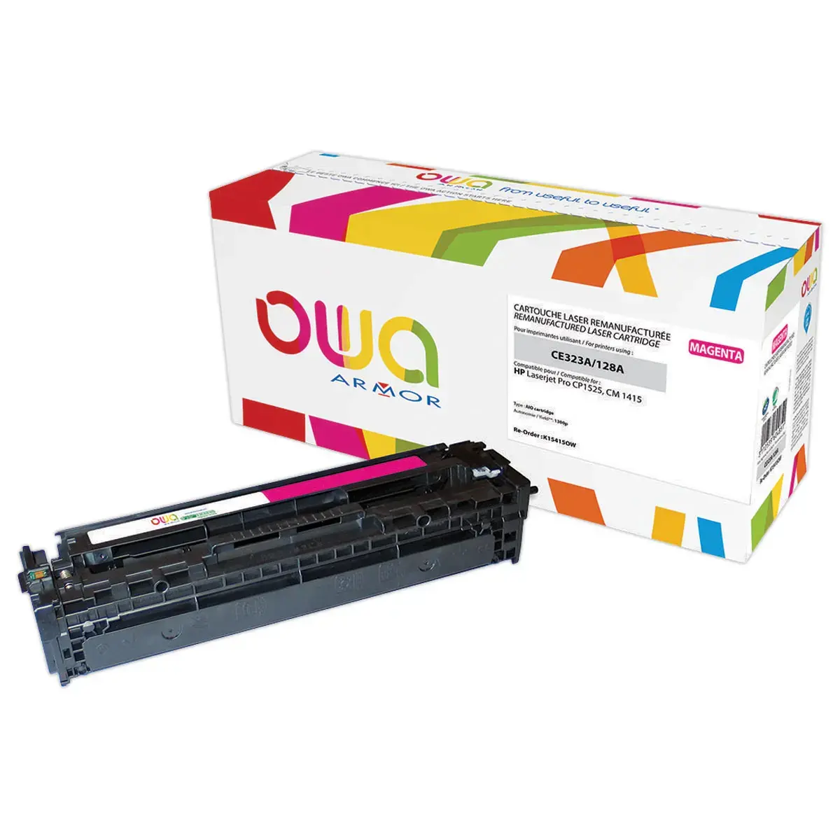 Toner &eacute;q. HP CE323A - Magenta - OWA photo du produit