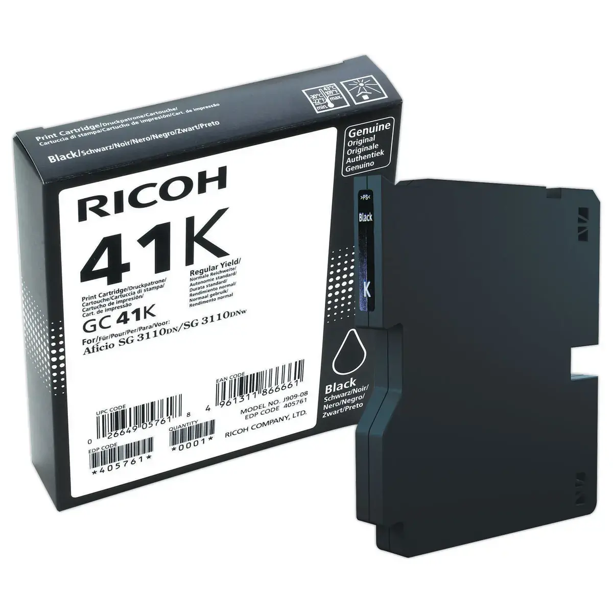 Cartouche Ricoh GC-41K noir photo du produit