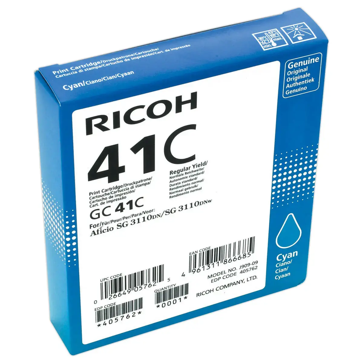 Cartouche Ricoh GC-41C cyan photo du produit