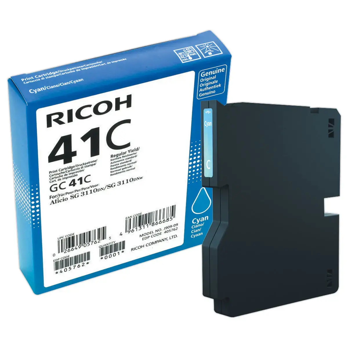 Cartouche Ricoh GC-41C cyan photo du produit