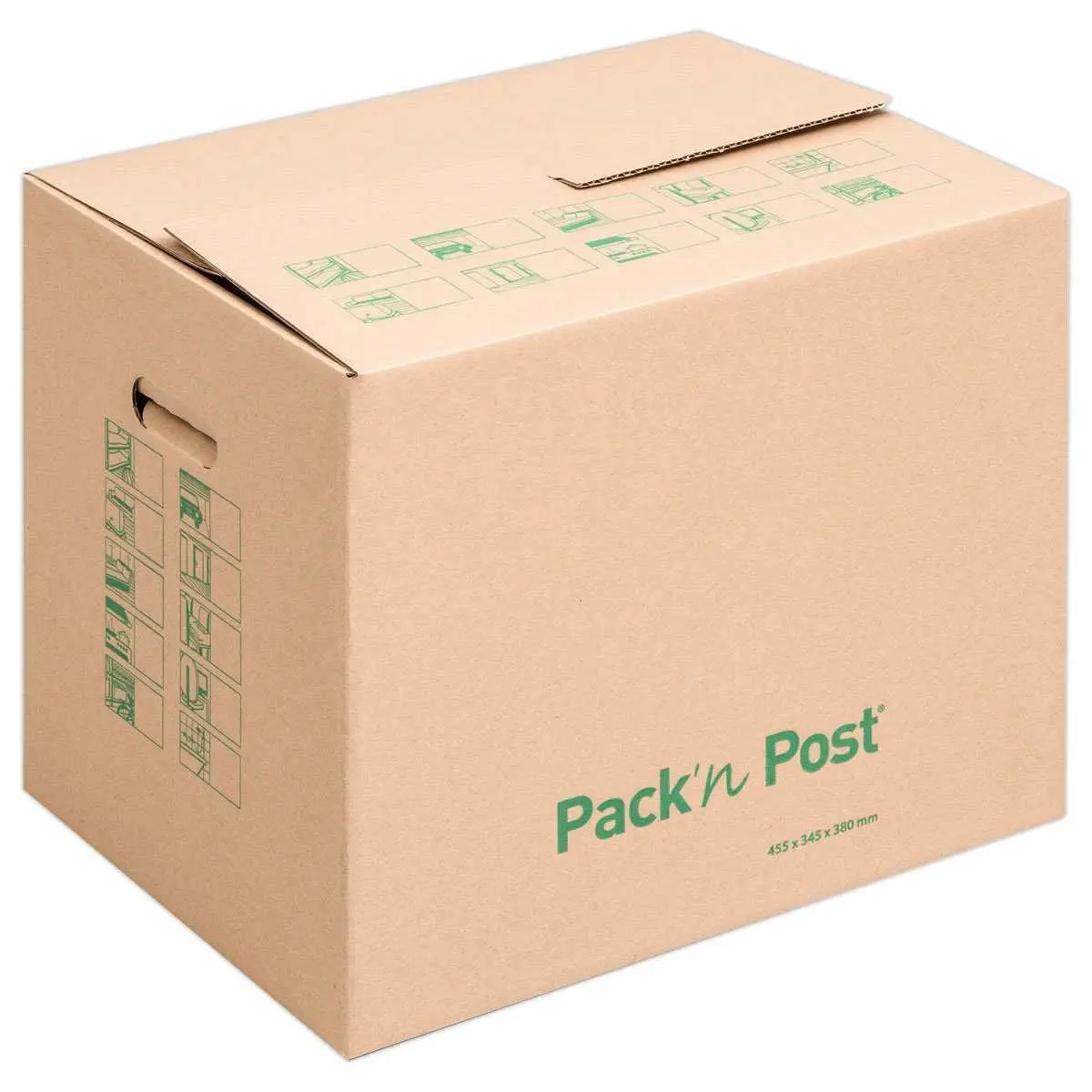 10 Cartons de déménagement à poignées - Taille XS - 455 x 345 x 380 mm - GPV PACK'N'POST photo du produit