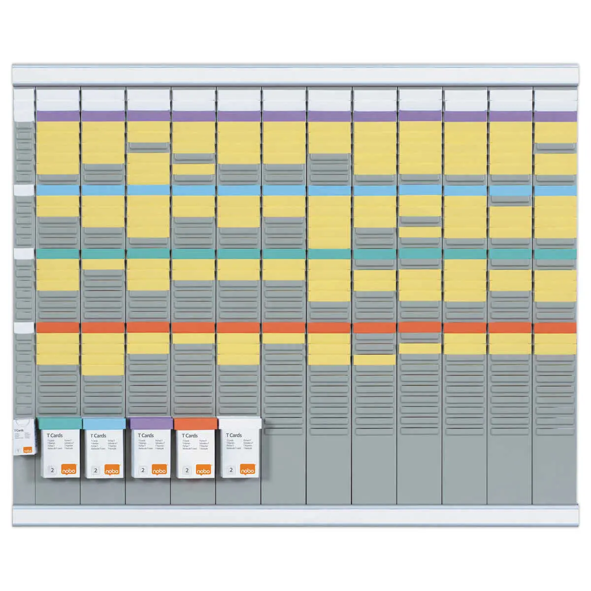 Kit de planning annuel à fiche T - 13 colonnes - 32 fentes - NOBO photo du produit