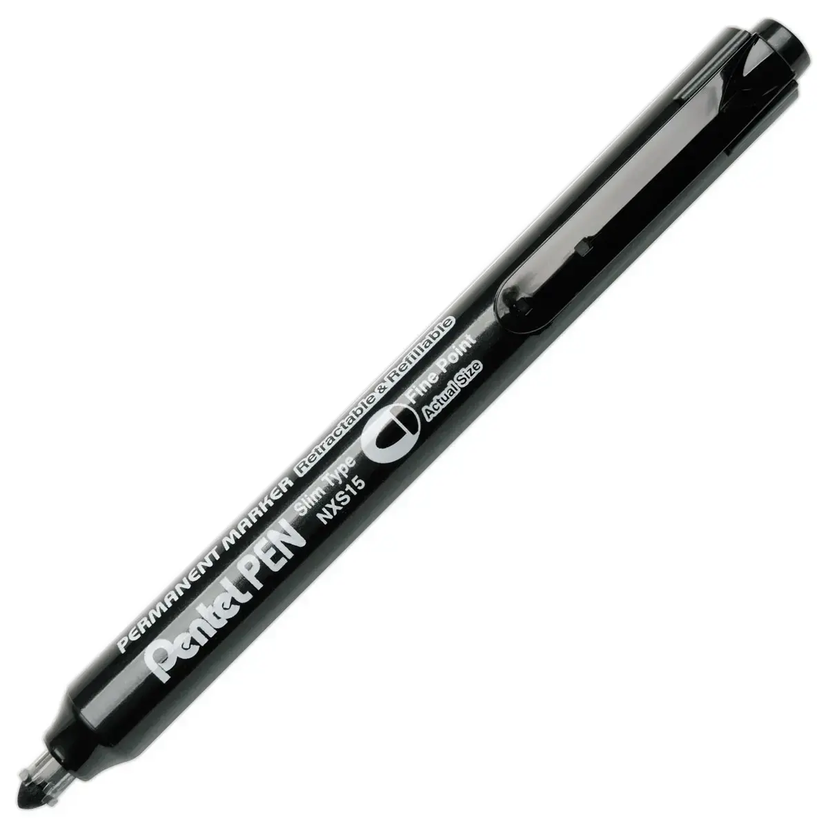 Marqueur permanent r&eacute;tractable PEN NXS15 - Pointe ogive - Noir - Pentel photo du produit