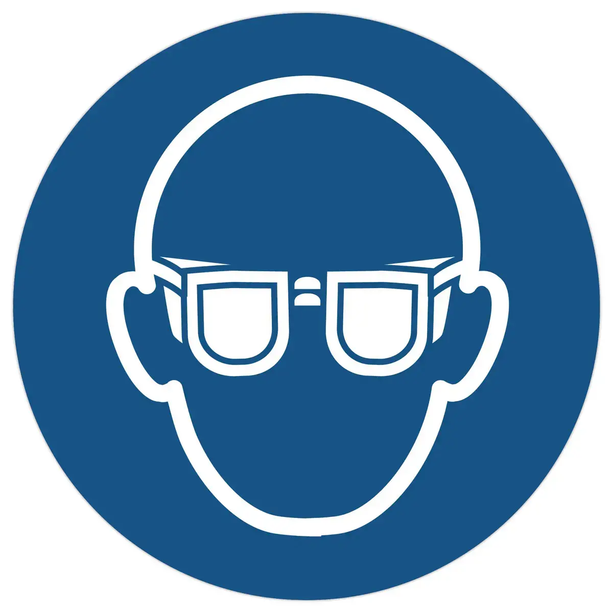 Panneau PVC rond adh&eacute;sif &oslash; 280mm Lunettes de protection obligatoires photo du produit