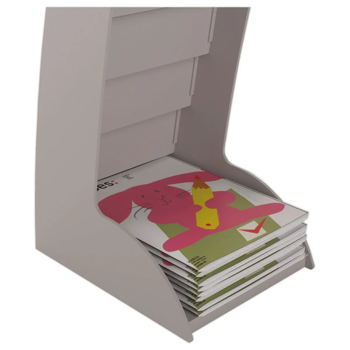 Pr&eacute;sentoir Courbo Slim 6 cases - Paperflow - Gris photo du produit