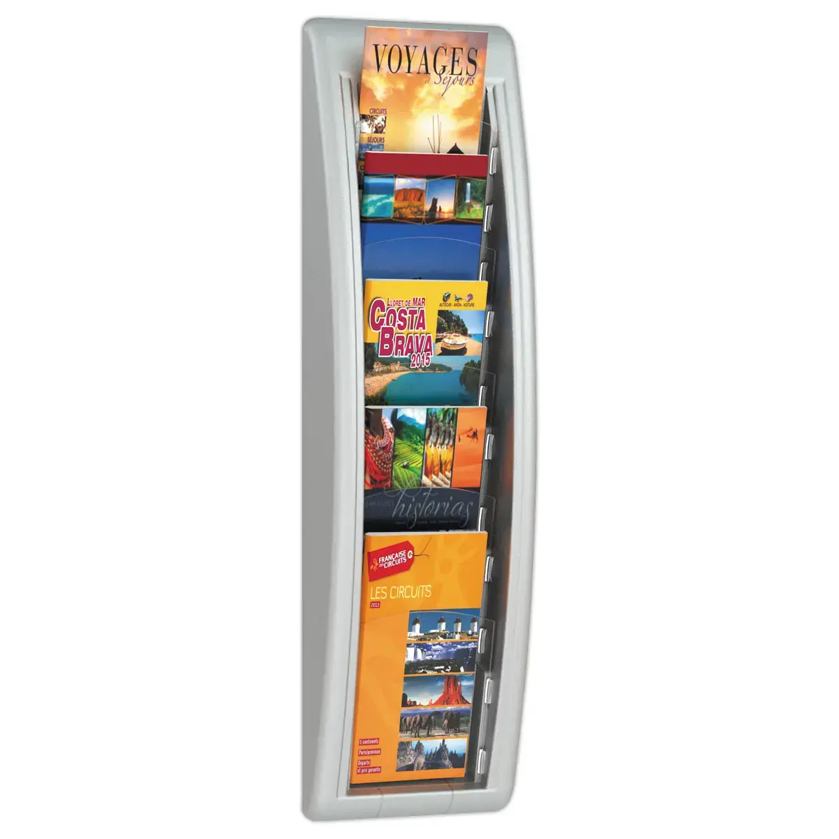 Présentoir mural aluminium Quick Fit - Paperflow - 5 cases 1/3 A4 photo du produit