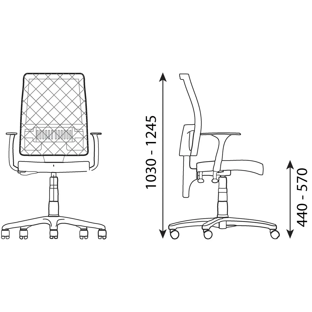 Siège de bureau Taktik synchrone Activ noir avec dossier résille photo du produit