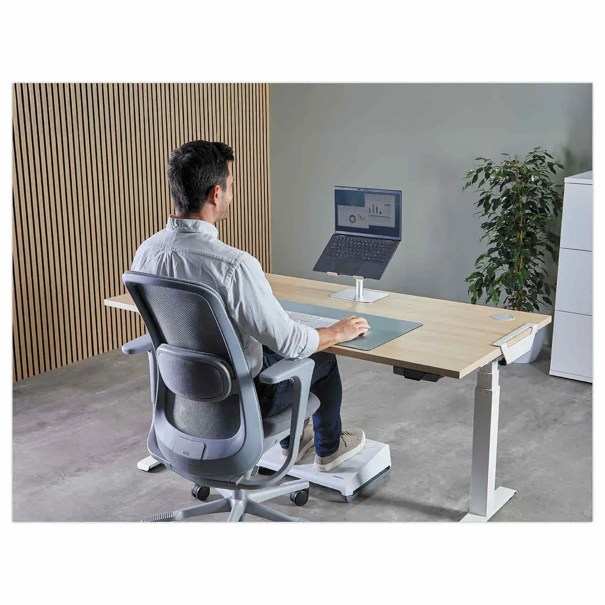 Support PC portable fixe Alumia - Gris - Fellowes photo du produit