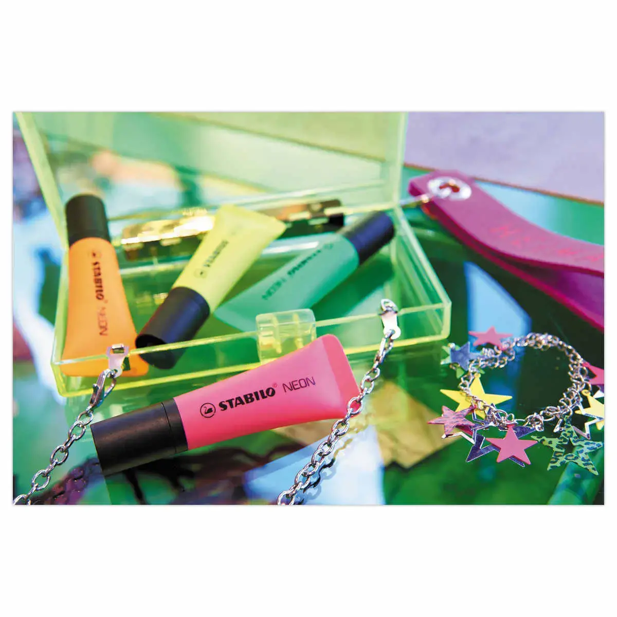 Surligneur NEON - Pointe biseautée - Jaune - STABILO photo du produit