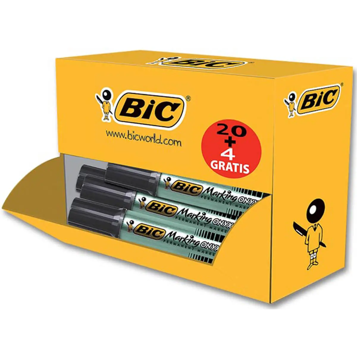 24 Marqueurs permanents Marking Onyx 1481 - Noir - BIC photo du produit