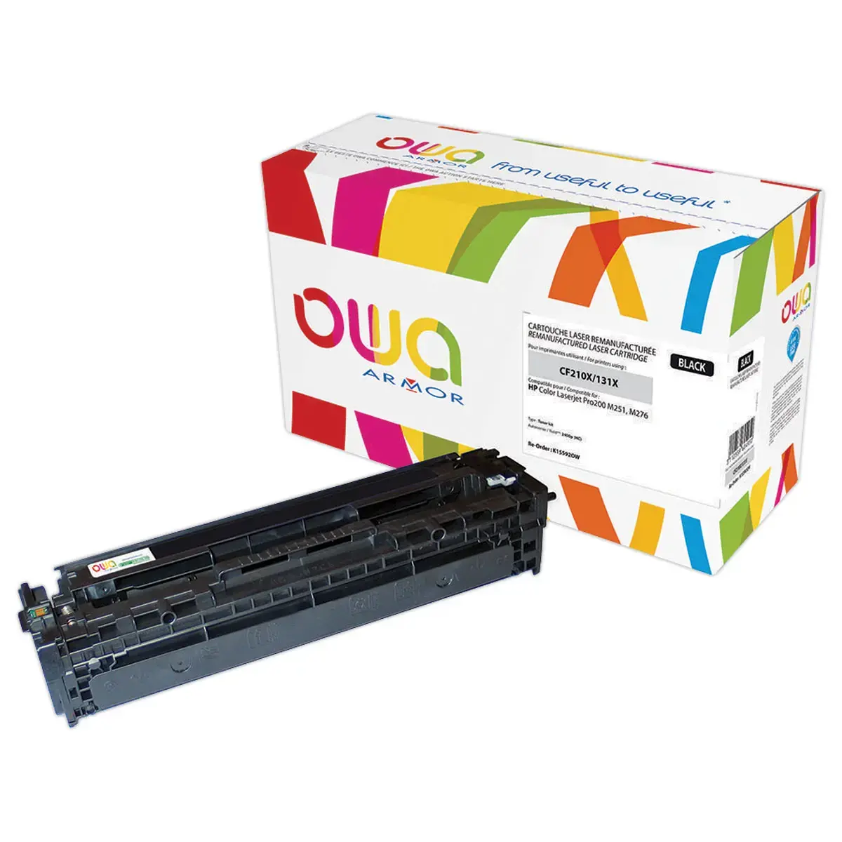 Toner éq. HP CF210X, Canon 731H - Haute capacité - Noir - OWA photo du produit