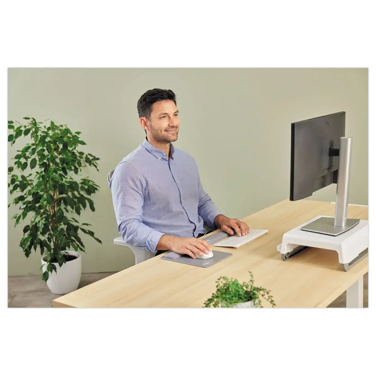 Tapis de souris avec repose-poignet Breyta - Gris - FELLOWES photo du produit