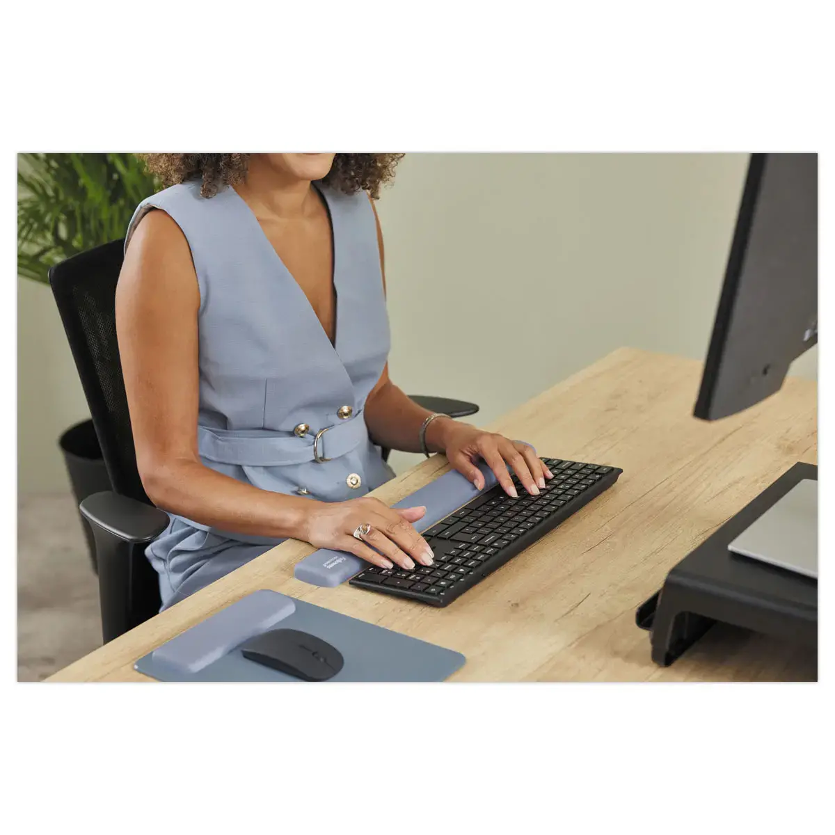 Tapis souris repose-poignet XL Breyta - Bleu gris - Fellowes photo du produit