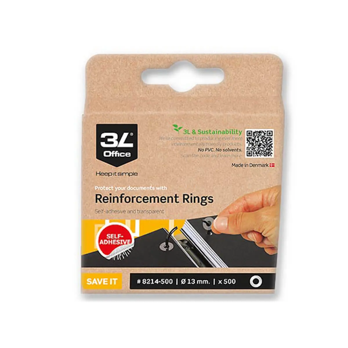 250 Oeillets de renforcement transparents - 3L Office photo du produit