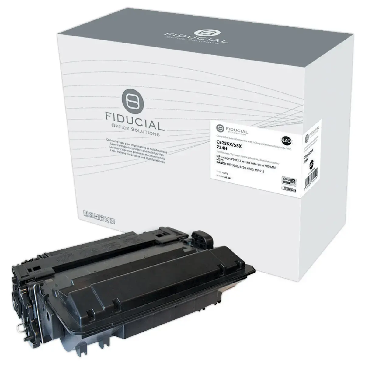 Toner remanufacturé éq. HP CE255X, Canon 724H - Haute capacité - Noir photo du produit