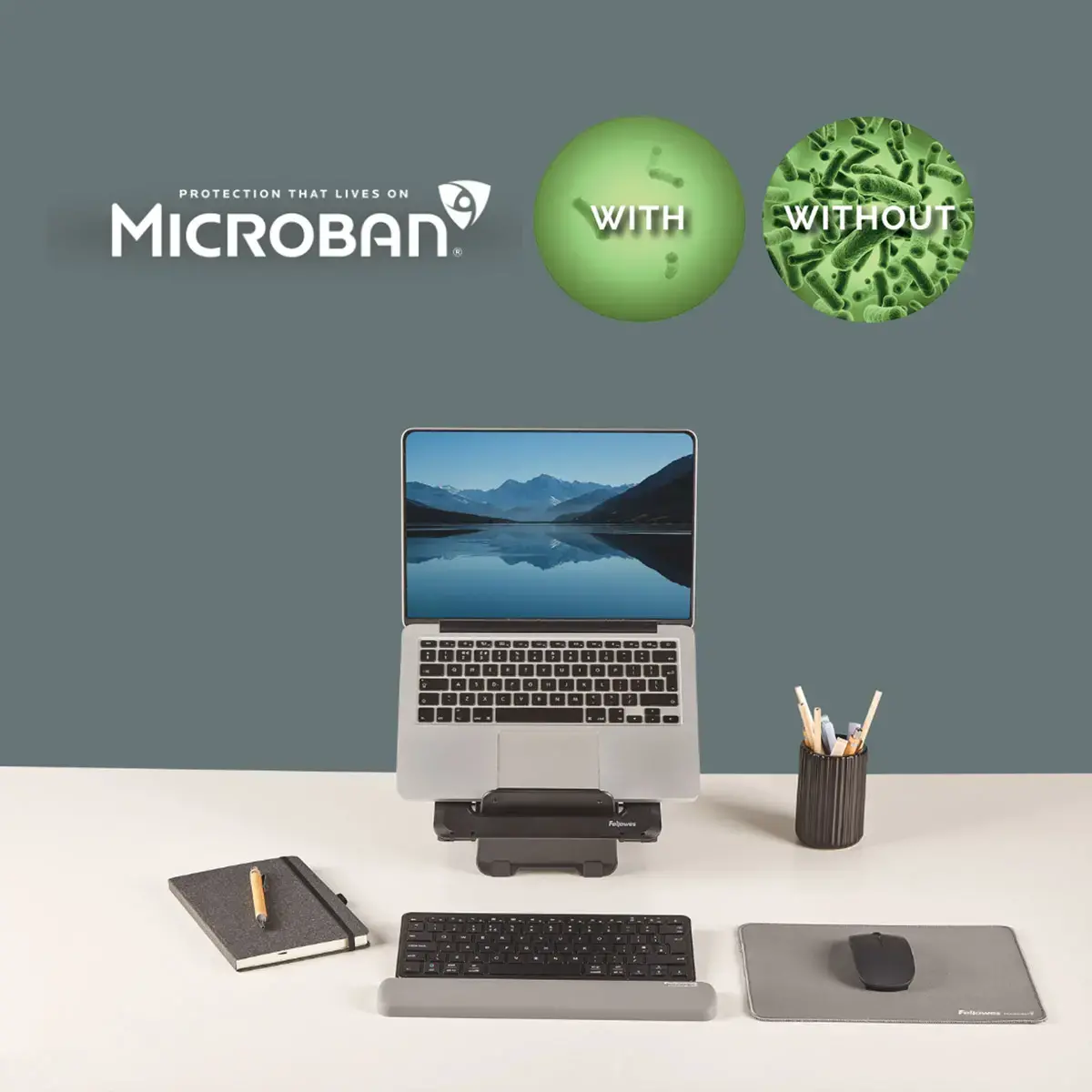 Repose-poignets clavier compact Breyta - Gris - Fellowes photo du produit