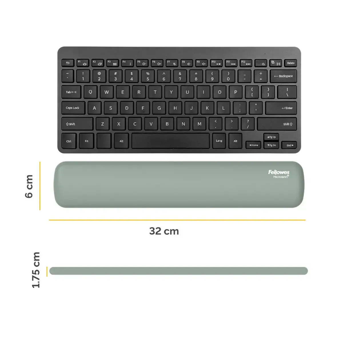 Repose-poignets clavier compact Breyta - Vert Sauge - Fellowes photo du produit