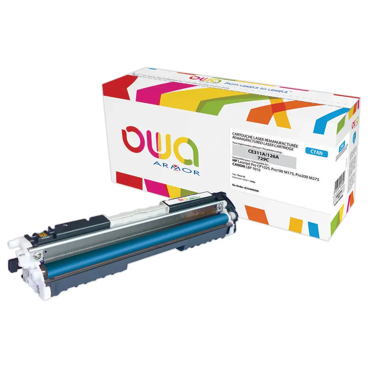 Toner éq. HP CE311A, Canon 729 C - Cyan - OWA photo du produit