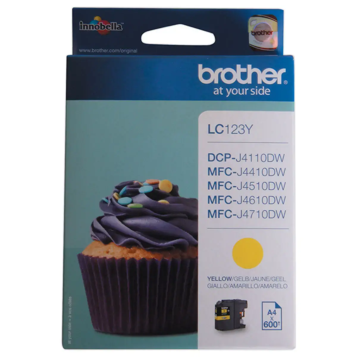 Cartouche jet d'encre Brother jaune LC123Y haute capacit&eacute; photo du produit