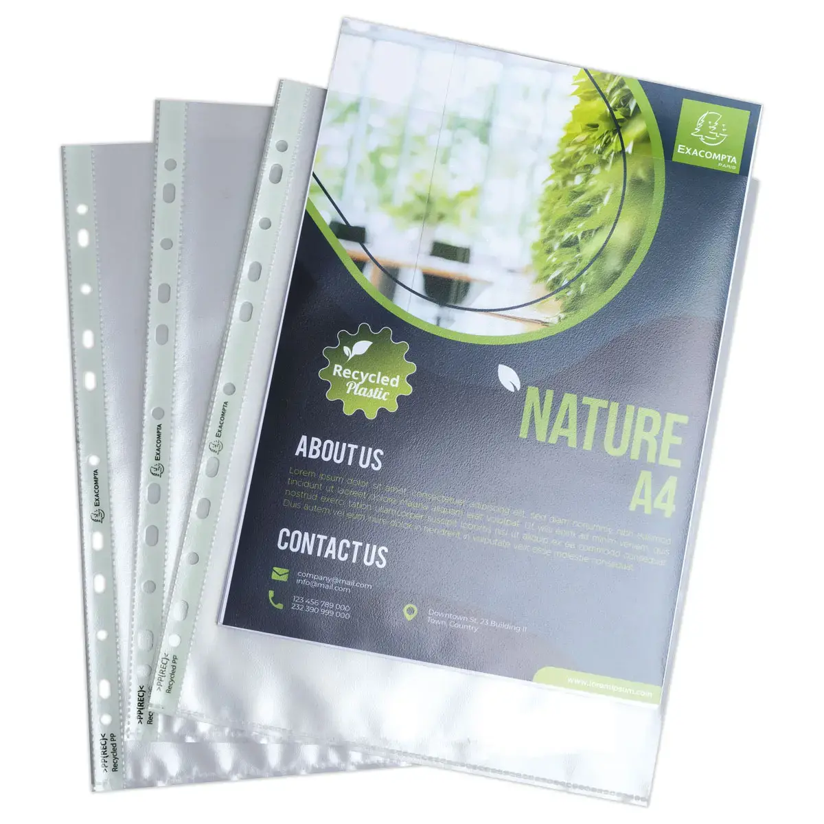 50 Pochettes perfor&eacute;es Forever - Plastique 9/100e - A4 Maxi - Exacompta photo du produit