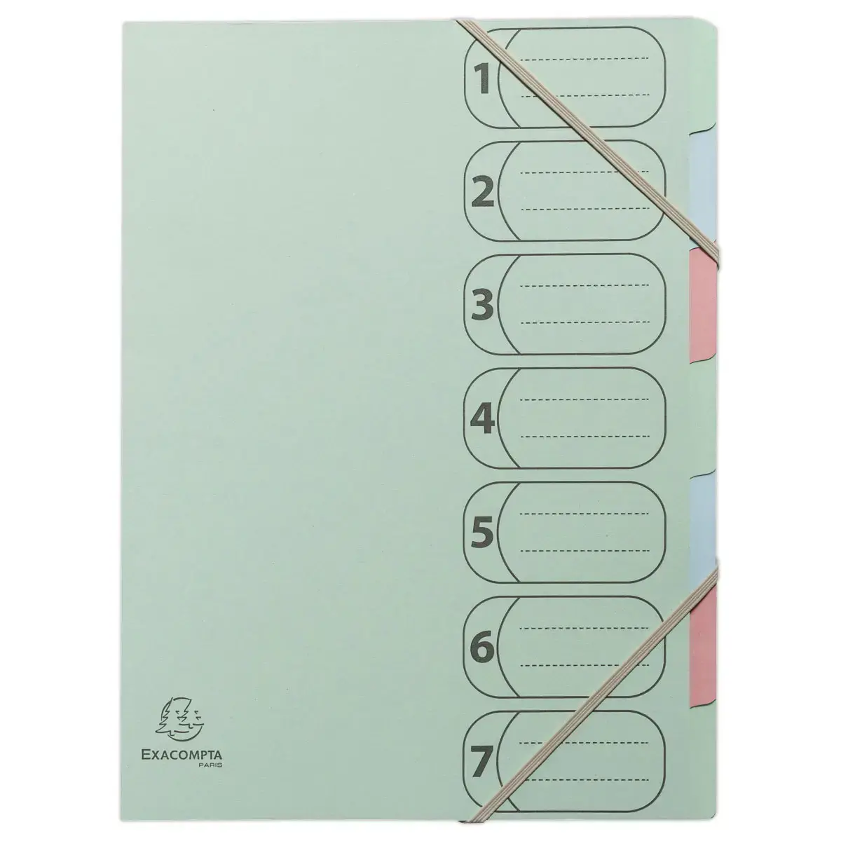 Trieur avec &eacute;lastiques AutentiK - 7 compartiments - Exacompta photo du produit